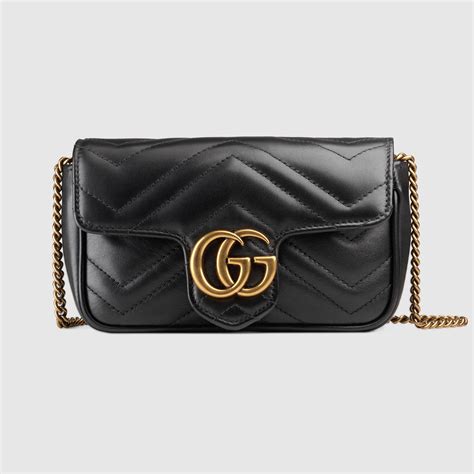 bolsa gucci marmont super mini|GG Marmont super mini bag in black leather .